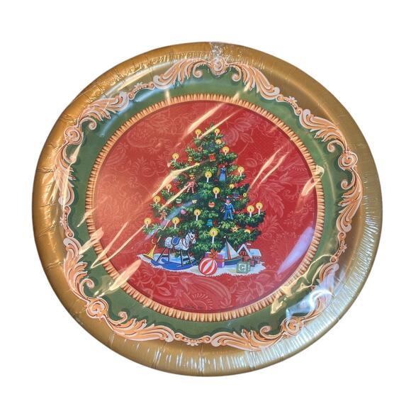 Vintage DesignWare Christmas Morning Paper Plates 10.5” 10 Ct Sealed Holiday - Picture 1 of 5